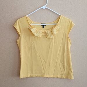 Talbot's Pleated Ruffle Lightweight Cap Sleeve Top Size S